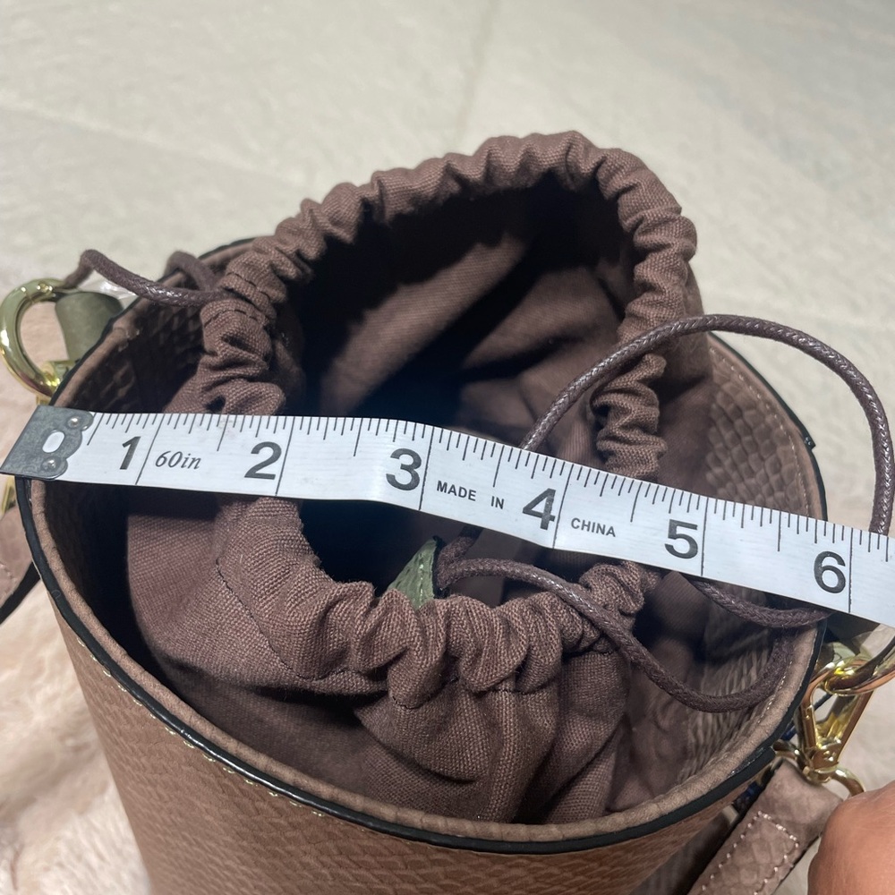Ameri Leather Stylish Brown and Green Bucket Bag - Picture 10 of 16